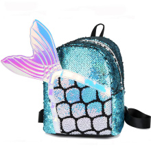 Wholesale New Cute Mermaid Girls Student Mini Reversible Sequin Bag Kids Backpack